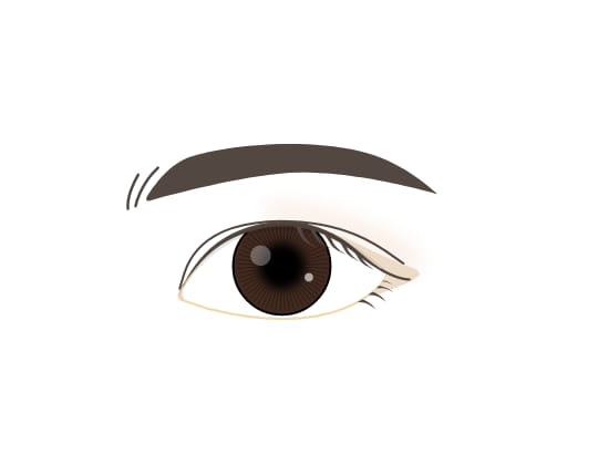 双眼皮线条只能看到前后两边睁眼时中间线条被遮住的情况